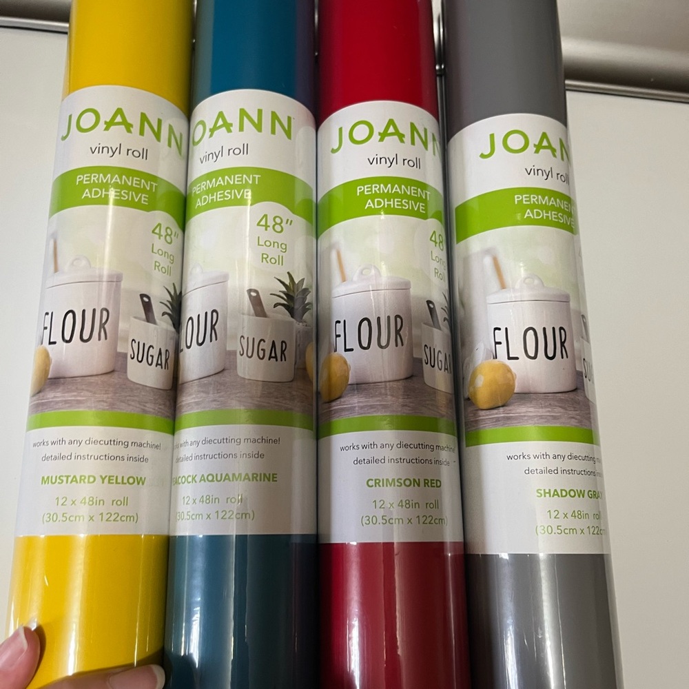 Joann Vinyl Roll Set - Mustard, Aquamarine, Crimson, Shadow
